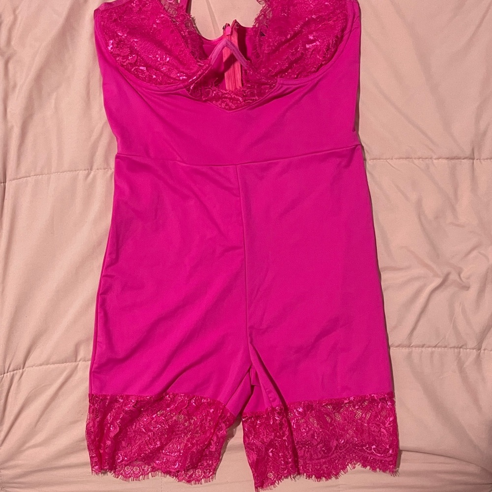 Pink Lingerie Romper